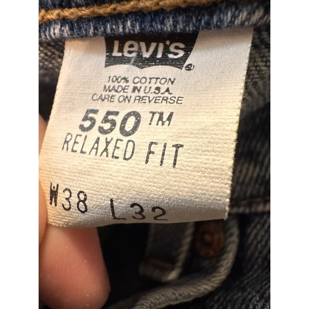 Vintage Levis‎ 550 Jeans Mens Size 38x32 Medium Wash Blue MADE IN USA